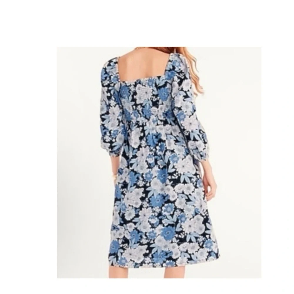 J.Crew Linen Daydream Dress In Zinnia Floral - Picture 7 of 8
